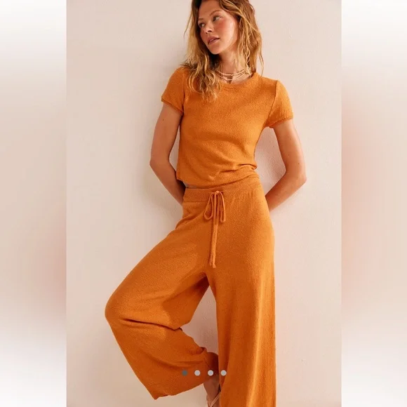 Free People Beach Julia Sweater Set Desert Sun Top Bottoms Pants - Picture 4 of 16